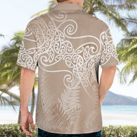 Aotearoa Maori Koru Curves Hawaiian Shirt Silver Ferns - Mocha LT7 - Polynesian Pride