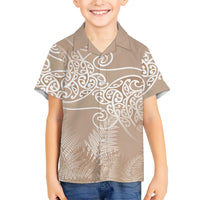 Aotearoa Maori Koru Curves Hawaiian Shirt Silver Ferns - Mocha LT7 - Polynesian Pride