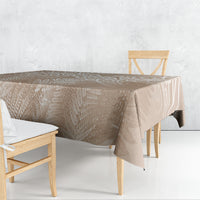 Aotearoa Maori Koru Curves Tablecloth Silver Ferns - Mocha LT7 - Polynesian Pride