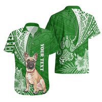 Personalised Polynesian Pacific Bulldog Hawaiian Shirt With Emerald Hawaii Tribal Tattoo Patterns LT7 - Polynesian Pride