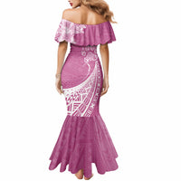 Personalised Polynesian Pacific Bulldog Mermaid Dress With Pink Hawaii Tribal Tattoo Patterns LT7 - Polynesian Pride