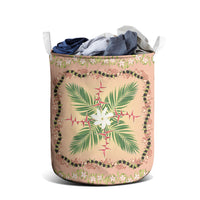 Hawaii Quilt Inspired Collection Aloha Flowers Laundry Basket Maile - Kukui Nut Lei