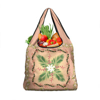 Hawaii Quilt Inspired Collection Aloha Flowers Grocery Bag Maile - Kukui Nut Lei