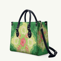 Hawaii Quilt Inspired Collection Aloha Flowers Leather Bag Plumeria - Ti Leaf Lei