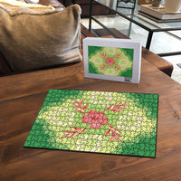 Hawaii Quilt Inspired Collection Aloha Flowers Puzzle Plumeria - Ti Leaf Lei