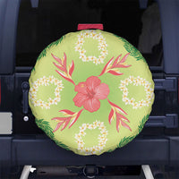 Hawaii Quilt Inspired Collection Aloha Flowers Spare Tire Cover Plumeria - Ti Leaf Lei