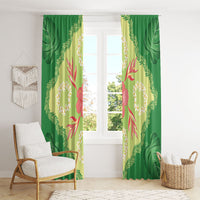 Hawaii Quilt Inspired Collection Aloha Flowers Window Curtain Plumeria - Ti Leaf Lei