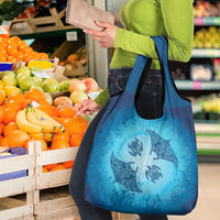 Hawaii Quilt Inspired Collection Aloha Sea Grocery Bag Manta Ray and Turtles