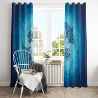 Hawaii Quilt Inspired Collection Aloha Sea Window Curtain Manta Ray and Turtles