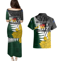 Personalised New Zealand Vs South Africa Rugby Couples Matching Puletasi Dress and Hawaiian Shirt Rivals - Tribal Style LT7 - Polynesian Pride