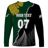 Personalised New Zealand Vs South Africa Rugby Long Sleeve Shirt Rivals Dynamics LT7 - Polynesian Pride