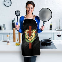 Hawaii Ka Pule a ka Haku Memorial Apron Flower Lei Cross - Black