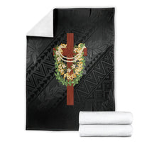 Hawaii Ka Pule a ka Haku Memorial Blanket Flower Lei Cross - Black LT7 - Polynesian Pride