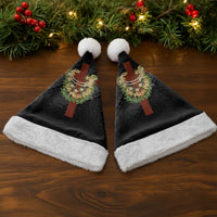 Hawaii Ka Pule a ka Haku Memorial Christmas Santa Hat Flower Lei Cross - Black