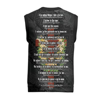 Hawaii Ka Pule a ka Haku Memorial Christmas Knitted V-Neck Vest Flower Lei Cross - Black