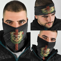 Hawaii Ka Pule a ka Haku Memorial Neck Gaiter Flower Lei Cross - Black
