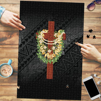 Hawaii Ka Pule a ka Haku Memorial Puzzle Flower Lei Cross - Black