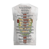 Hawaii Ka Pule a ka Haku Memorial Christmas Knitted V-Neck Vest Flower Lei Cross - Ivory White