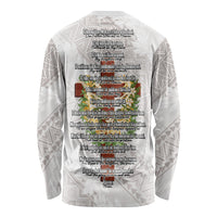 Hawaii Ka Pule a ka Haku Memorial Long Sleeve Shirt Flower Lei Cross - Ivory White LT7 - Polynesian Pride