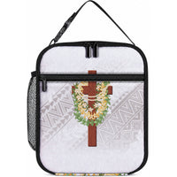 Hawaii Ka Pule a ka Haku Memorial Lunch Bag Flower Lei Cross - Ivory White