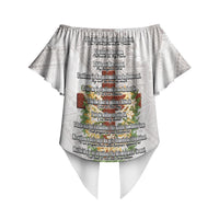 Hawaii Ka Pule a ka Haku Memorial Off Shoulder Wrap Waist Top Flower Lei Cross - Ivory White LT7 - Polynesian Pride