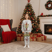 Hawaii Ka Pule a ka Haku Memorial Christmas Pajama Set Flower Lei Cross - Ivory White