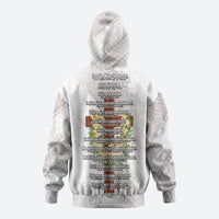 Hawaii Ka Pule a ka Haku Memorial Zip Hoodie Flower Lei Cross - Ivory White LT7 - Polynesian Pride