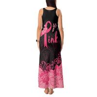 Polynesian Tank Maxi Dress Plumeria Breast Cancer Awareness Survivor Ribbon Pink LT7 - Polynesian Pride