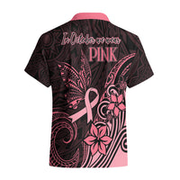 Polynesian Hawaiian Shirt Breast Cancer RIbbon Butterfly Mix Plumeria Curves Pink LT7 - Polynesian Pride