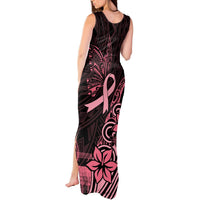 Polynesian Tank Maxi Dress Breast Cancer RIbbon Butterfly Mix Plumeria Curves Pink LT7 - Polynesian Pride