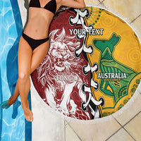 Mate Ma'a Tonga Vs Australia Rugby Personalized Beach Blanket Special Mascots LT7 - Polynesian Pride