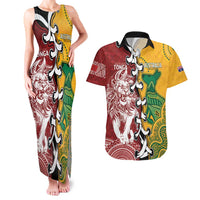 Mate Ma'a Tonga Vs Australia Rugby Personalized Couples Matching Tank Maxi Dress and Hawaiian Shirt Special Mascots LT7 Colorful - Polynesian Pride