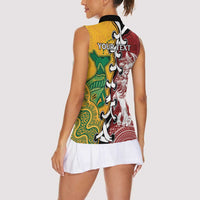 Mate Ma'a Tonga Vs Australia Rugby Personalized Women Sleeveless Polo Shirt Special Mascots