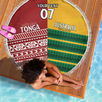 Australia - Tonga Rugby Custom Beach Blanket Minimalist Dynamic LT7 - Polynesian Pride