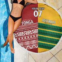 Australia - Tonga Rugby Custom Beach Blanket Minimalist Dynamic LT7 - Polynesian Pride