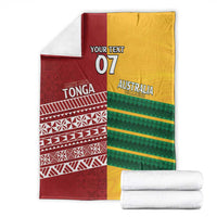 Australia - Tonga Rugby Custom Blanket Minimalist Dynamic LT7 - Polynesian Pride
