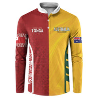 Australia - Tonga Rugby Custom Button Sweatshirt Minimalist Dynamic LT7 Colorful - Polynesian Pride