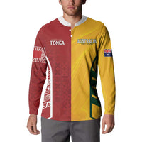Australia - Tonga Rugby Custom Button Sweatshirt Minimalist Dynamic LT7 - Polynesian Pride
