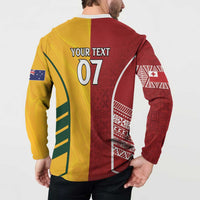 Australia - Tonga Rugby Custom Button Sweatshirt Minimalist Dynamic LT7 - Polynesian Pride
