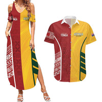 Australia - Tonga Rugby Custom Couples Matching Summer Maxi Dress and Hawaiian Shirt Minimalist Dynamic LT7 Colorful - Polynesian Pride