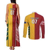 Australia - Tonga Rugby Custom Couples Matching Tank Maxi Dress and Long Sleeve Button Shirt Minimalist Dynamic LT7 - Polynesian Pride