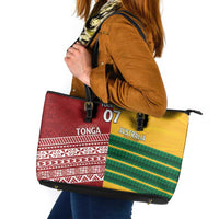 Australia - Tonga Rugby Custom Leather Tote Bag Minimalist Dynamic LT7 Colorful - Polynesian Pride