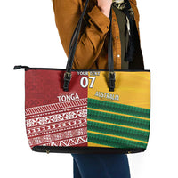 Australia - Tonga Rugby Custom Leather Tote Bag Minimalist Dynamic LT7 - Polynesian Pride