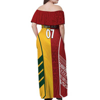 Australia - Tonga Rugby Custom Off Shoulder Maxi Dress Minimalist Dynamic LT7 - Polynesian Pride