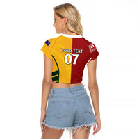 Australia - Tonga Rugby Custom Raglan Cropped T Shirt Minimalist Dynamic LT7 - Polynesian Pride