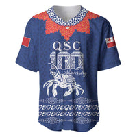 Queen Salote College 100 Years Anniversary Personalized Baseball Jersey Tonga QSC Royal Blue LT7 Royal Blue - Polynesian Pride