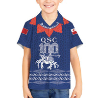 Queen Salote College 100 Years Anniversary Personalized Family Matching Mermaid Dress and Hawaiian Shirt Tonga QSC Royal Blue - Polynesian Pride