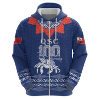 Queen Salote College 100 Years Anniversary Personalized Hoodie Tonga QSC Royal Blue - Polynesian Pride