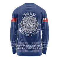 Queen Salote College 100 Years Anniversary Personalized Long Sleeve Shirt Tonga QSC Royal Blue LT7 - Polynesian Pride