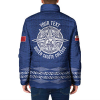 Queen Salote College 100 Years Anniversary Personalized Padded Jacket Tonga QSC Royal Blue - Polynesian Pride